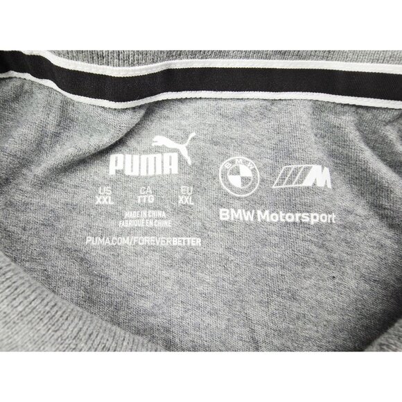 Puma BMW Motorsports Size 2XL Mens Gray Chest Sleeve Logo Short Sleeve Polo - Picture 4 of 10